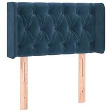 vidaXL Tête de lit con orejas Bleu Foncé 83x16x78/88 cm terciopelo - Azul - Ver 2