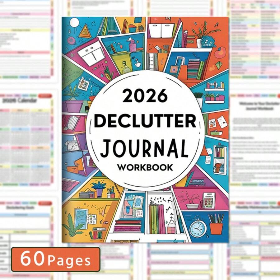 2026 New Declutter Journal Workbook - Family Organizing & Personal Planning Diary, Structured Templates For Home/Office, Ideal Gift For Organization Lovers - Multicolor - View 1