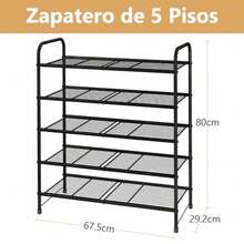 CYPNZapatero de Metal de 5 Niveles Zapatera DIY Ahorro de Espacio y Estante versátil Organizador de Zapato para Almacenar y Guardar Los Zapatos para Entrada Puerta Dormitorio GuardarropaFashion - 225226977 - Ver 4