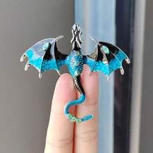 1pc Women's Fashion Enamel Rhinestone Western Dragon Brooch, Exquisite 3D Dragon Versatile Accessory - Dragon Brooch - View 5