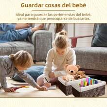 Canastas Organizadoras,3 Piezas Juego de cestas organizadoras,Cestas tejidas a mano para almacenamiento y bao,para el hogar, el dormitorio y el Bao,Diseo Decorativo para Hogar (Caf B) - café b - Ver 3