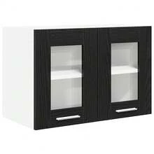 vidaXL Armoire suspendue avec porte 2 pcs Chêne noir 60 x 31 x 40 cm - Noir - Voir 5