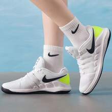 Nike Zapatillas de tenis versátiles y cómodas para entrenamiento VAPOR X para niños mayores - Blanco/Verde - Ver 7