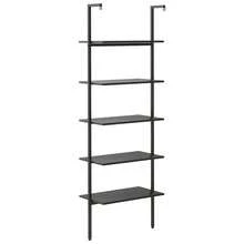 vidaXL Étagère inclinado con 5 niveles negro 64x35x185 cm - Negro - Ver 5