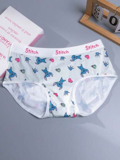Disney 1 chiếc quần lót nữ in hình hoạt hình, thoải mái, thoáng khí, cạp chun co giãn, thích hợp mặc hàng ngày, chơi thể thao và tập yoga.