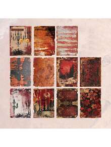 CANDY POETRY 30pcs/Pack Vintage Rust Texture Scrapbooking Paper, Non-Adhesive DIY Decorative Material Paper, Holiday Gift, Handmade Collage Supplies, Personalized Scrapbook Planning Creative School Stationery - Red - View 10