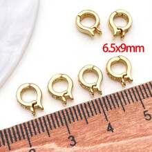 2 chiếc khóa cài dạng hạt đính đá Zirconia mạ vàng 18K bằng đồng thau, khóa cài lò xo, kẹp cài dùng để làm trang sức DIY, phụ kiện vòng tay, dây chuyền và mặt dây chuyền. - Nhiều màu - Xem 8