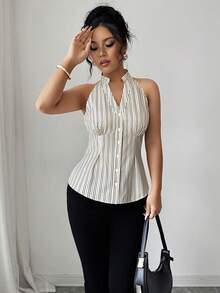 Women's Sleeveless Solid Color Camisole, Fashionable Choice For Summer - Multicolor - View 3