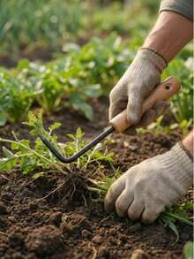 1件木柄不锈钢园艺工具：根部修剪器/拔根器，经久耐用且防锈，用于松土、修剪盆栽根系、耕地。操作简便，不易变形，是一款实用的园艺工具。 - 黑色 - 查看 7