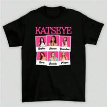 Katseye Shirt, The Beautiful Chaos Tour 2025 Shirt, Katseye Girl Group T-Shirt Vintage Katseye The Beautiful Chaos Tour Shirt, Katseye Kpop Graphics Tee, Katseye Gnarly  Parent-Child Outfits - 黑色12 - 查看 1