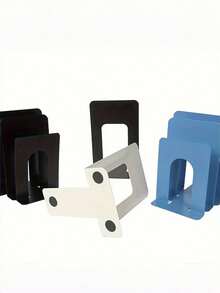 1pc Polished Iron Metal Bookend, Minimalist Design, Suitable For Organizing Books In Library, Student Desk And Office Desk, L-Shaped Metal Bookend, Desktop File Organization, Economic Government Procurement Bookend - Multicolor - View 8