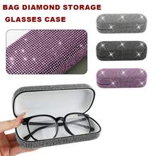 Shiny Diamond Fashion Glasses Storage Box, Hard Shell Eyeglass Case, Pressure Resistant; Portable And Easy To Carry, Suitable For Most Glasses, Can Be Easily Placed In Your Handbag, Unisex Glasses Accessory, Cute Design, Portable Eyeglass Storage Box, PU Material,Room Decor - Multicolor - View 5