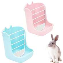 兔子干草喂食器架 2 合 1 喂食碗 双兔饲料架 草料 适用于小型动物用品 龙猫 豚鼠 仓鼠 - 彩色 - 查看 5