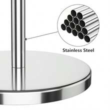 Toilet Roll Holder Stand Toilet Paper Holder Stand - Free-Standing Tissue Paper Storage With Reserve Function Black Toilet Paper Roll Holder For Bathroom Stainless Steel. - 銀色 - 查看 6