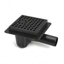 Sewerage Plastic Floor Ground Drain With Black Square Pattern Grid 50mm Pipe Diameter - Black - View 2