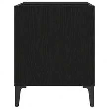 vidaXL Meuble à vinyles Chêne noir 84,5 x 38 x 48 cm Bois d'ingénierie - Noir - Voir 6