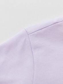 Balabala Unisex Short Sleeve T-Shirt, Classic Round Neck, Breathable Quick-Dry Fabric, Comfortable For Summer Wear - Pink Purple - View 5