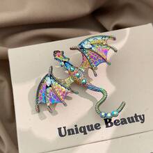 1pc Women's Fashion Enamel Rhinestone Western Dragon Brooch, Exquisite 3D Dragon Versatile Accessory - Dragon Brooch - View 8