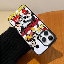 Disney.‌ Mickey Mouse Patterned Phone Case Featuring Multiple Playful Poses And Vibrant Colors. Compatible With  17, 16, 15, 14, 13, 12, And 11 Pro Models. Made Of TPU With Shockproof Protection. A Fantastic Gift For Family, Frids, Birthdays, Holidays, And Special Occasions..Holiday Accessories. - Hồng - Xem 10