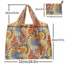 Spring Multi-Design Portable Grocery Shopping Bags, Lightweight Water-Resistant Shoulder Storage Bags, Tote Bags With Large Capacity, Foldable, Minimalist Patterns - Multicolor - View 3