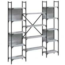 Bibliothèque vidaXL sonoma gris 155,5 x 24 x 166,5 cm, fabrication en bois - Gris - Voir 2