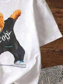 3件装 小男孩卡通熊字母印花短袖T恤 - 彩色 - 查看 5