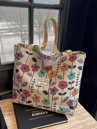 Este bolso de hombro de gran capacidad presenta un diseño de patrón impreso de moda y único con cierre de cremallera. Este bolso de mano para damas tiene un diseño minimalista y versátil inspirado en el estilo japonés, adecuado para la oficina, la escuela, el transporte y el uso diario. Es una opción de regalo ideal para el trabajo, los festivales y los cumpleaños, y también se puede usar como bolso de viaje, bolso de pañales, bolsa de la compra o bolsa de almacenamiento ligera y duradera.