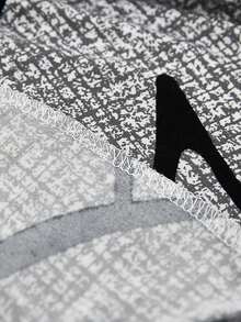 1件几何线条印花牛奶丝无扶手折叠沙发床罩，弹性全覆盖防尘，适用于卧室、客厅，四季皆宜 - 彩色 - 查看 10