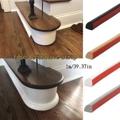 1pc 1m/39.37in Flexible 1/4 Round Corner Trim - Self-Adhesive Rubber 1/4 Round Corner Trim, Self-Stick Bathtub Edge Trim, Suitable For Wall, Floor, Stair And Cabinet Edges