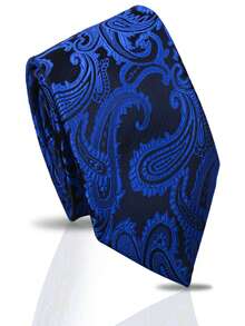 1 Set Men's Premium 3 PiecesTie, Pocket Square, Cufflinks Set, Soft Polyester Fabric, Blue