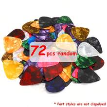 18/36/72片装 0.5mm ABS吉他拨片，耐用顺滑，适用于原声吉他、电吉他、贝斯和尤克里里，专业优质乐器配件，适用于练习、演出和录音。 - 彩色 - 查看 10