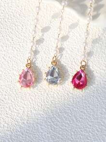 Traditioneller Wassertropfen Stirnschmuck für Frauen, Retro Strass Haaraccessoire, einfach eleganter Haarschmuck Anhänger für Feste, geeignet für Hochzeiten, Feiertage und als Geschenk, Haarkette - Verschiedenfarbig - Übersicht 2