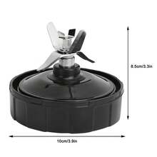 Piezas de Repuesto para Licuadora, Base de Licuadora Ensamblaje de Cuchillas de 6 Hojas Cuchilla Extractora de Repuesto para Nutri 900W 1000W Extractor - Negro - Ver 2