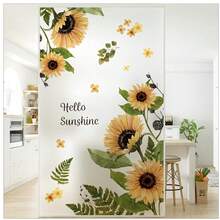 Wandtattoo Aquarell-Sonnenblumen Wandaufkleber Blüten Gelb Wandsticker Sonne, Blume, Schmetterling Wohnzimmer Schlafzimmer Sofa Hintergrund-3629 - Gelb - Übersicht 3