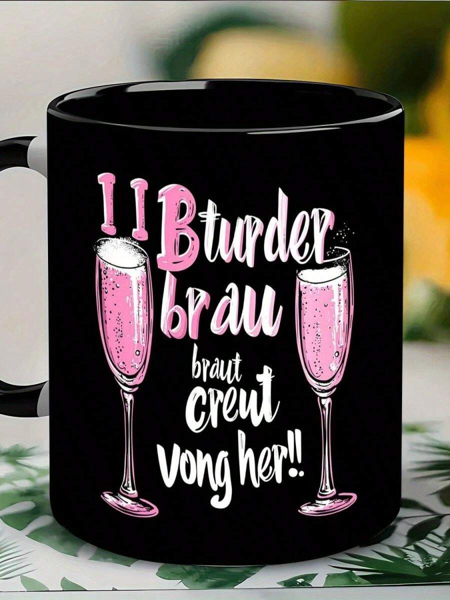 Multifunctional 11oz Ceramic Mug- Suitable Coffee, Tea, Milk, Etc.- Valentine's Day, Easter, Birthdays, And Office Decoration, Romantic Valentines Day Present For Her Him, Birthday Anniversary Christmas Gift For Boyfriend Girlfriend Husband Wife Fiance, 11 Oz Ceramic Tea Cup - 黑色3 - 查看 1