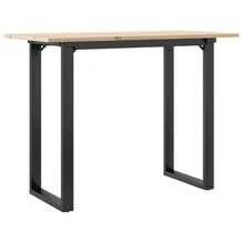vidaXL Tavolo da mangiatoia quadro in O 100x50x75 cm in legno di pin massiccio d'acciaio - Castano - Visualizzare 6