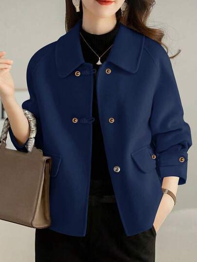 Chaqueta de tweed grueso de estilo coreano elegante y casual, suelta y reversible, de alta gama, ideal para el invierno y la Navidad