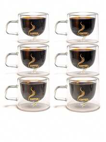 1/2/4个装 80毫升小咖啡杯，玻璃杯，金色贴花咖啡杯，意式浓缩咖啡杯。适用于牛奶、茶、卡布奇诺、意式浓缩咖啡。优雅的生日和节日礼物。 - 彩色 - 查看 14