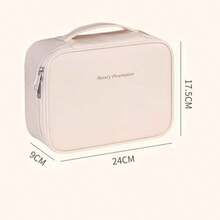 Portable Leather Makeup Bag Waterproof Multifunctional for Women with Organizer Handle Ideal for Makeup Application - como en la foto - Ver 3