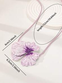 1 pieza Collar con flor de rosa de terciopelo decorativa de ilusión para mujer - Púrpura malva - Ver 4