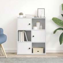 vidaXL Biblioteca blanca 60x24x76,5 cm ingeniería de madera - Blanco - Ver 3