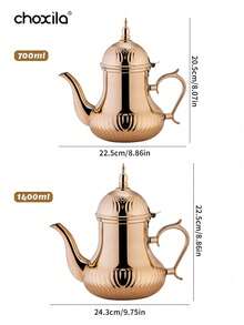 choxila 1 pieza Cafetera, Tetera de acero inoxidable, Hervidor de estilo árabe, Hervidor caliente, Olla de estilo palaciego europeo - cafetera - Ver 8