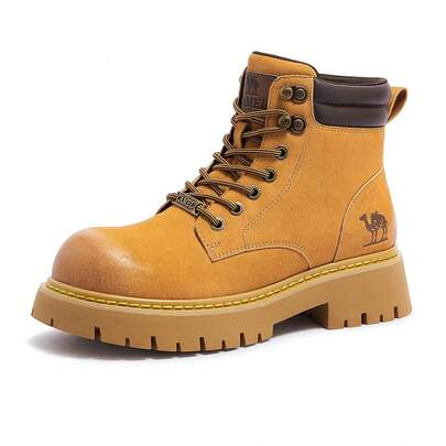CAMEL CROWN 女士户外休闲靴、户外马丁靴、厚底户外徒步鞋、工装踝靴、马丁靴