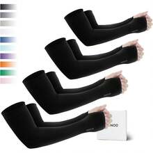 Mangas de brazo refrescantes con protección solar GOUNOD y orificios para los pulgares - Jardinería, deportes al aire libre, entrenamientos, mangas de brazo con protección solar - 1 par blanco - Ver 1