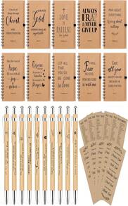 NEOACT Christian Gifts Bulk,30 Pcs\/10 Set Inspirational Spiral Notebook With Bible Ballpoint Pen And Christian Bookmark,Prayer Journal Christmas Gifts For Teachers Staffs Colleagues Pastor Church Members &Amp; Families - ColorA - 查看 2