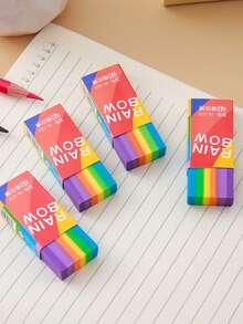 渐变彩虹橡皮擦，学生专用橡皮擦，擦拭效果极佳，有多种尺寸可供选择，是幼儿园/学校的完美奖励礼物。