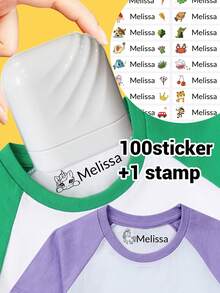 LICVIC 一款定制姓名印章，防水，适用于服装。这款姓名印章可个性化定制，用于服装上，可用作手写签名印章或个性化服装印章。这是一款DIY定制卡通自来墨姓名印章，适合商务用途，是理想的文具礼品。防水、小巧、可重复使用、可爱、色彩丰富、可定制、个性化且独一无二，是送给男士、女士、家人和朋友的理想礼物。 - 風格A - 查看 16