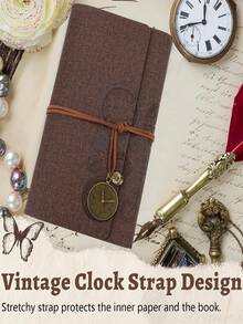 A6 Monthly Planner, Travel Notebook, Loose-Leaf Diary, Replaceable Six-Hole Binder, Replaceable Loose Pages, Reusable PU Leather Cover, PU Leather-Bound Six-Hole Binder Diary, Retro Replaceable-Leaf Travel Notebook (Includes Lined, Blank, Grid, And Kraft Paper), Scrapbook Diary With Pendant (A6, 80 Pages), Reusable Sticker Book/Sticker Collection Album (Will Not Damage Stickers), Ideal Gifts For Friends And Family. - Multicolor - View 8