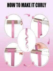 10pcs Colored Clip In Synthetic Hair Extensions, 20inches Straight Hairpieces, Halloween Party Christmas New Year Gift For Women Kids Girls, Rose Red - Màu Hồng Tươi - Xem 5