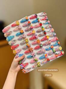 20pcs/Set Random Cartoon Cute Glitter BB Hair Clips, Suitable For Daily Use - Multicolor - View 6